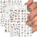 Dornail Abstract Flowers Nail Stickers Floral Leaf Water Transfer Nail Decals Spring Summer Nail Art