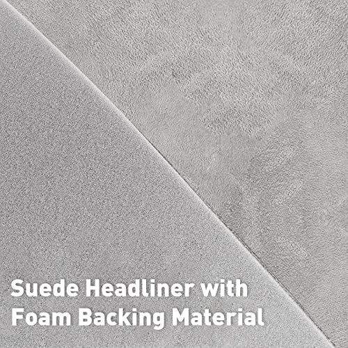 Halero 55“ × 60“ Light Gray Car Suede Headliner Fabric With Foam Backing Material 1/9" 3Mm Automotive Upholstery Liner For Diy Home Car Roof Trim Interior Replacement #TOP1
