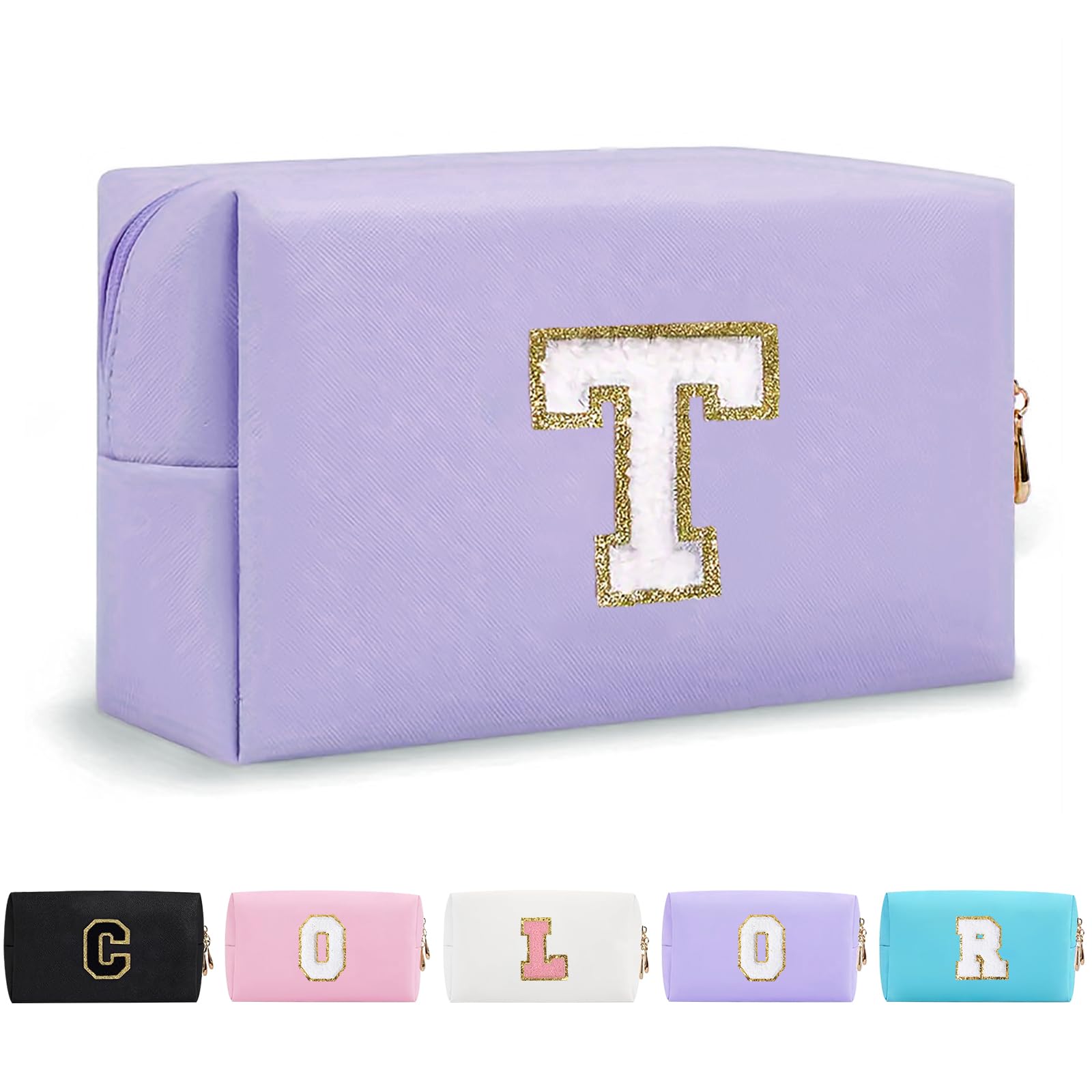 Bolsa de Maquillaje, Bolsa de Cosméticos Impermeable de Viaje, PU Cuero, Neceser de Baño, Bolsa De Aseo Y Almacenamiento para Mujer,Cosas Preppy para niñas Adolescentes (Letra A-Z) — view 55