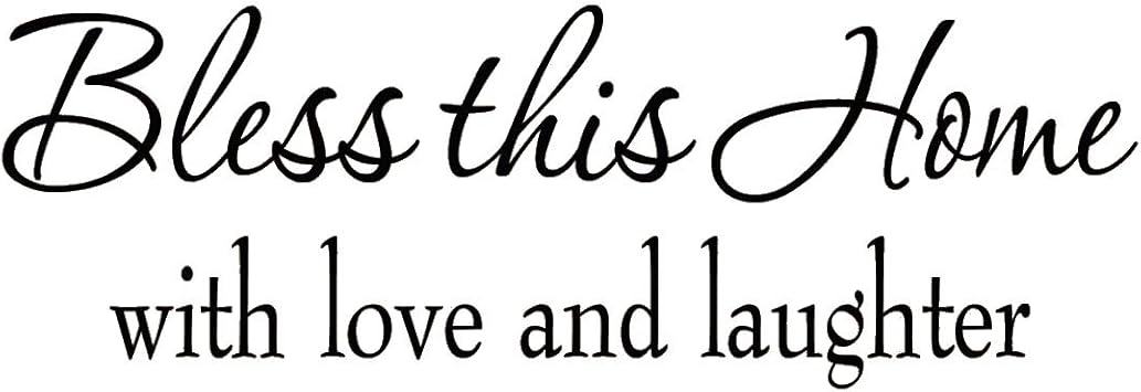 Bless This Home with Love and Laughter Decal Wall Quote Religious Sayings Vinyl Wall Art Decor Home Blessing