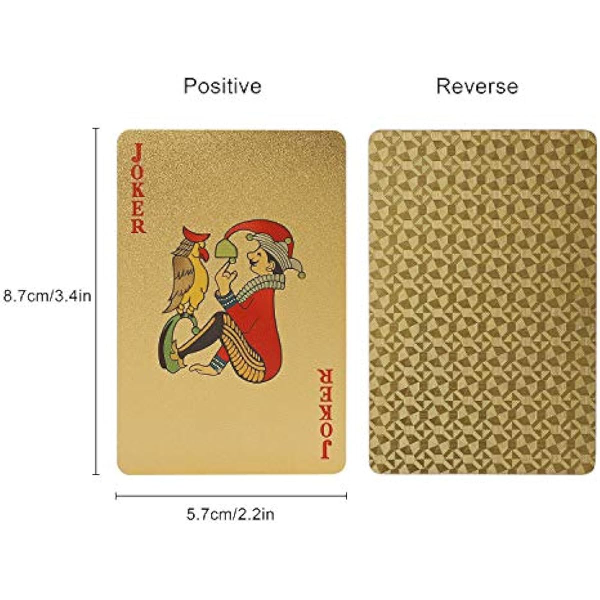 SWINILAYA Gold Playing Cards, Waterproof Plastic Jumbo Index Poker Cards,Deck of Cards for Party,Family, Gold (Pack of 1) - Image 2