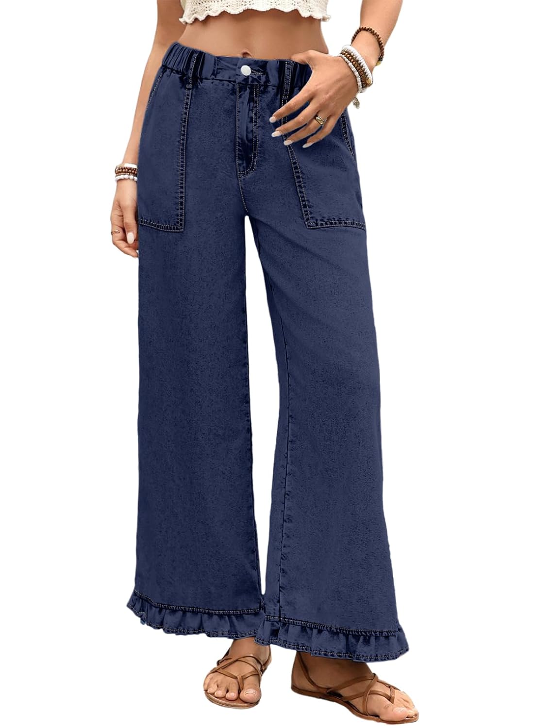 Astylish Wide Leg Jeans, High Waisted Baggy - Image 9