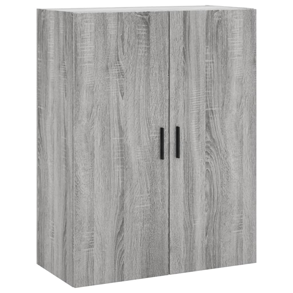 Wysoki kredens Sonoma szara sklejka wysoki kredens z metalowymi drzwiami i nogami do organizacji domu 69,5 x 34 x 180 cm