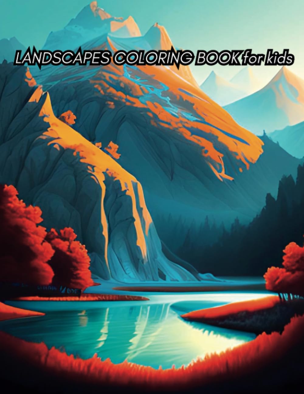 LANDSCAPE COLORING BOOK for kids; it's time to color