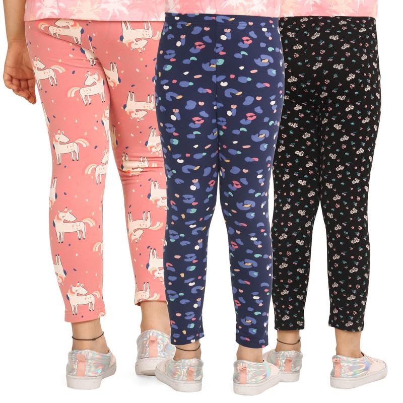 Image of ARIEL Girls Cotton Printed Regular Fit Non-Transparent Ankle Length Leggings