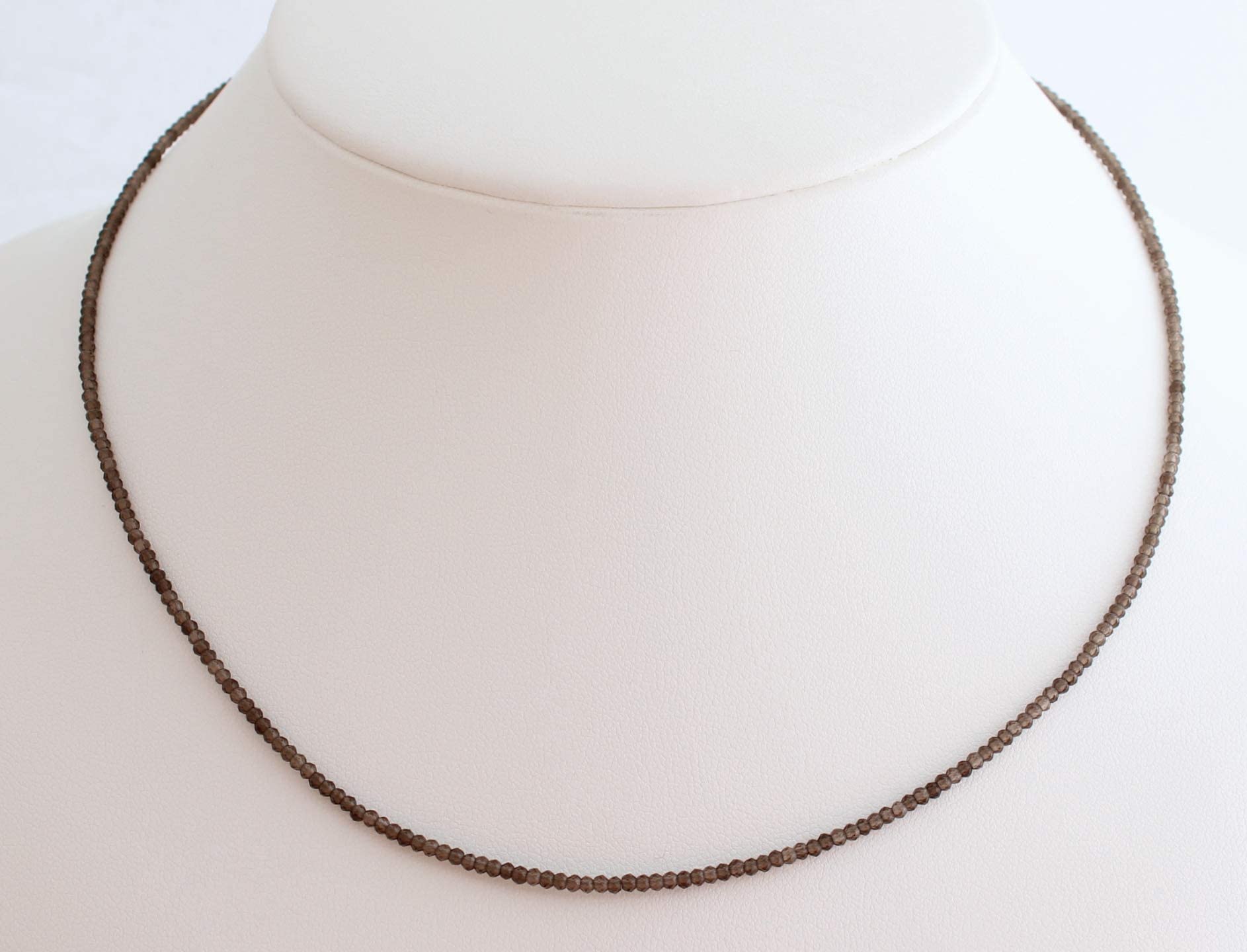 Rauchquarz Kette Edelstein fein geschlifen Collier ca. 44 cm