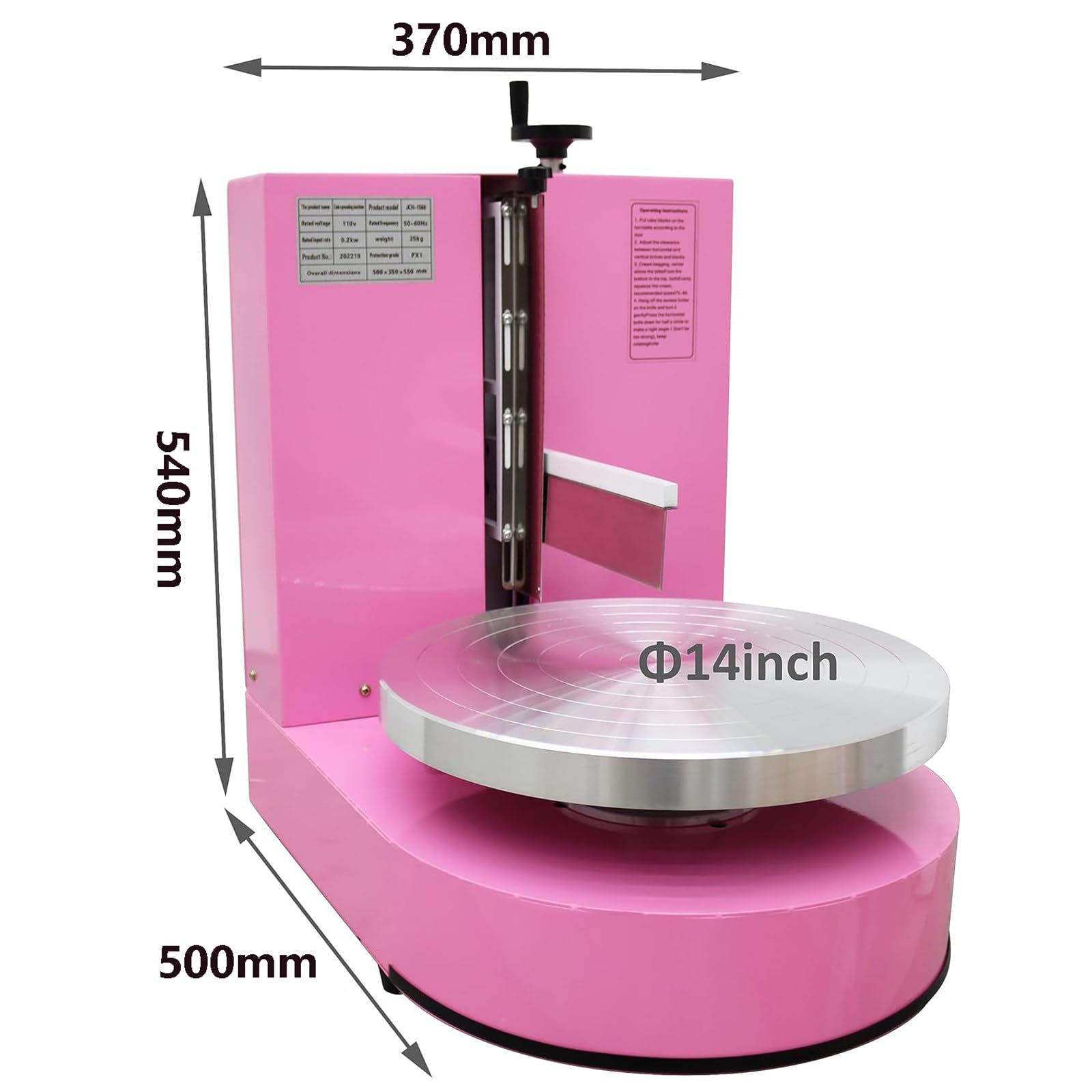 Herramienta Raspadora De Bordes Para Pasteles, Máquina Para Decorar Pasteles Con Pantalla Lcd, Espátula De Acero Inoxidable,Glasear Pasteles Cumpleaños, Adecuada Pastelerías,Restaurantes,pink