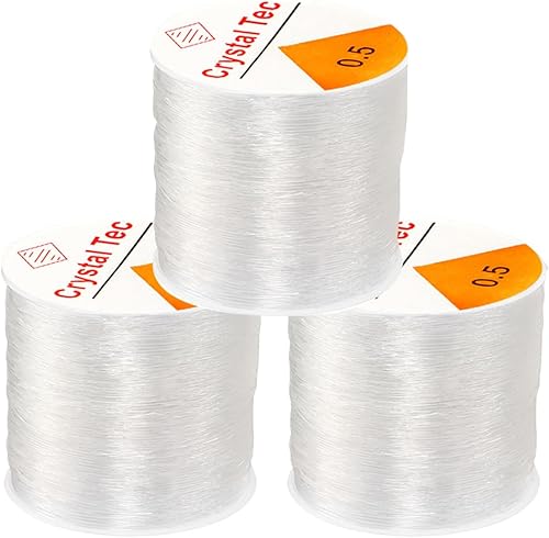 Miniatura 8 de Cuerda elástica de 0.020 in para pulseras, 262 yardas, elástica, transparente, para cuentas de arcilla, letras de semillas, cordón elástico para