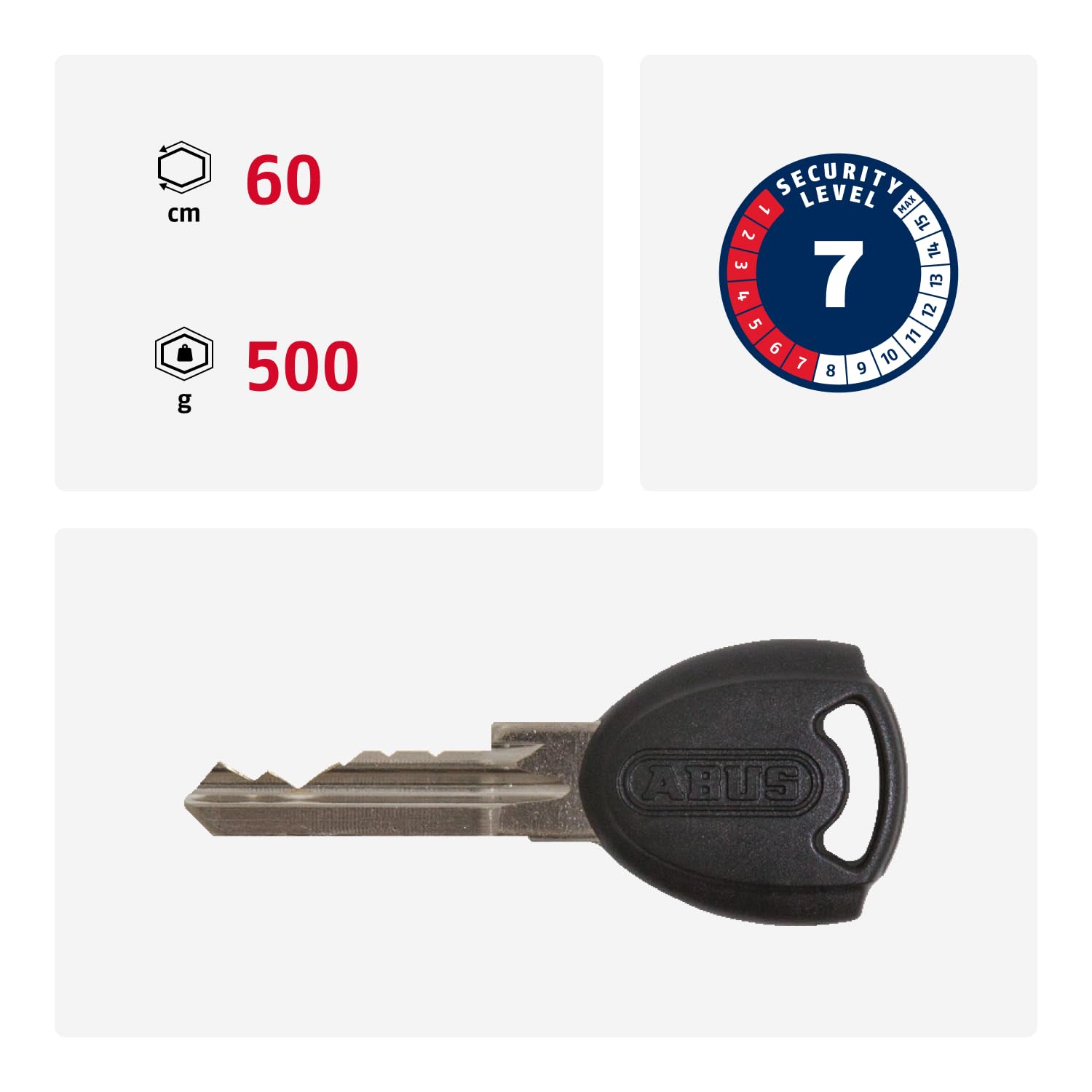ABUS Faltschloss Bordo Lite Mini 6055/60 - Extra-leichtes Fahrradschloss aus Spezialstahl - ABUS-Sicherheitslevel 7