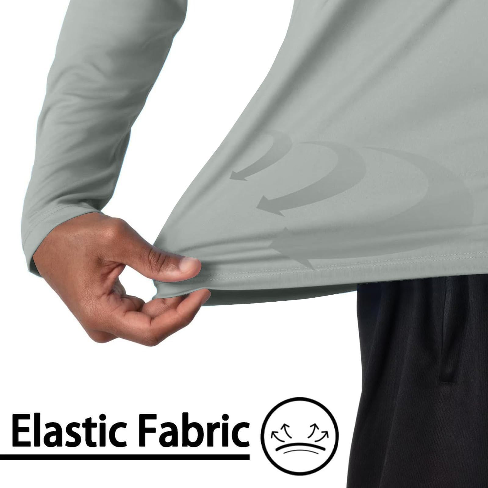 Rashguard Sweat à capuche à manches longues pour homme - T-shirt à manches longues Rashguard - Séchage rapide - Protection solaire - Respirant - Protection UV - UPF 50+