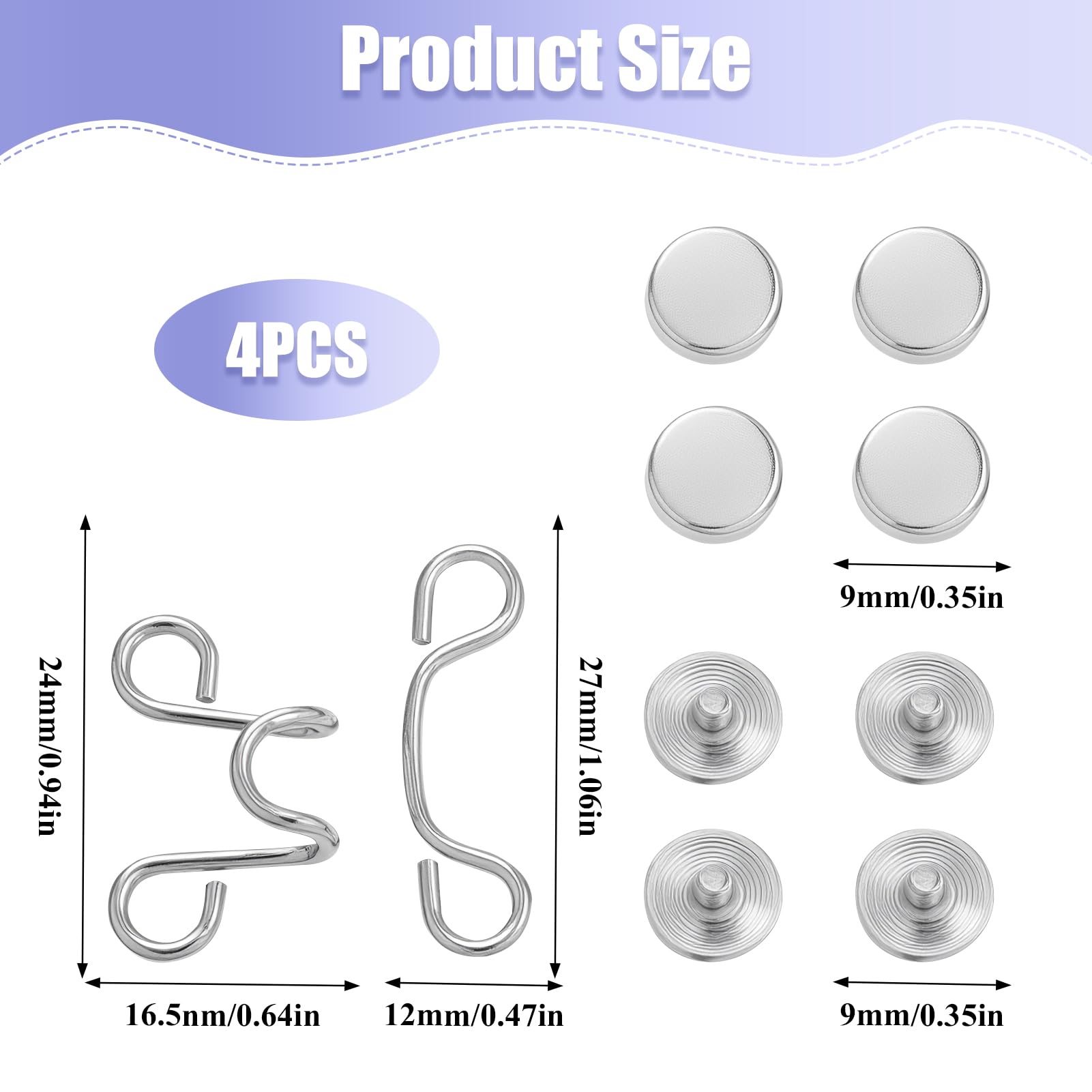 Lot De 4 Clips Pour Pantalon, Clips De Serrage Pour Pantalons