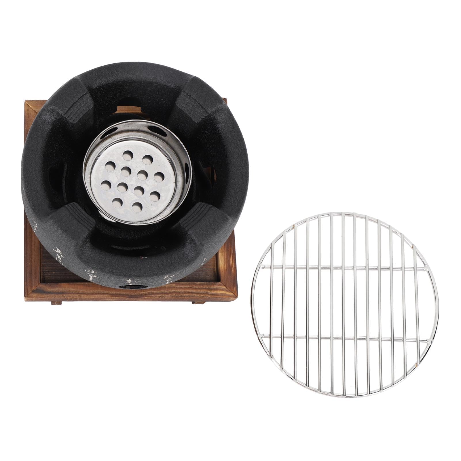 Griglia in Stile Giapponese, Mini Griglia Portatile per Barbecue Giapponese, Stufa a Carbone per Alimenti Rotonda, Stufa per Barbecue per Uso Domestico Patio(L)
