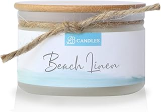 BB Candles Coastal Essentials Natural Soy Hand Poured Candle, Beach Linen Scent, Fragrant Coastal Candle with Strong Scents, Artisan Candle, 4oz, 30+ Hours Burn Time