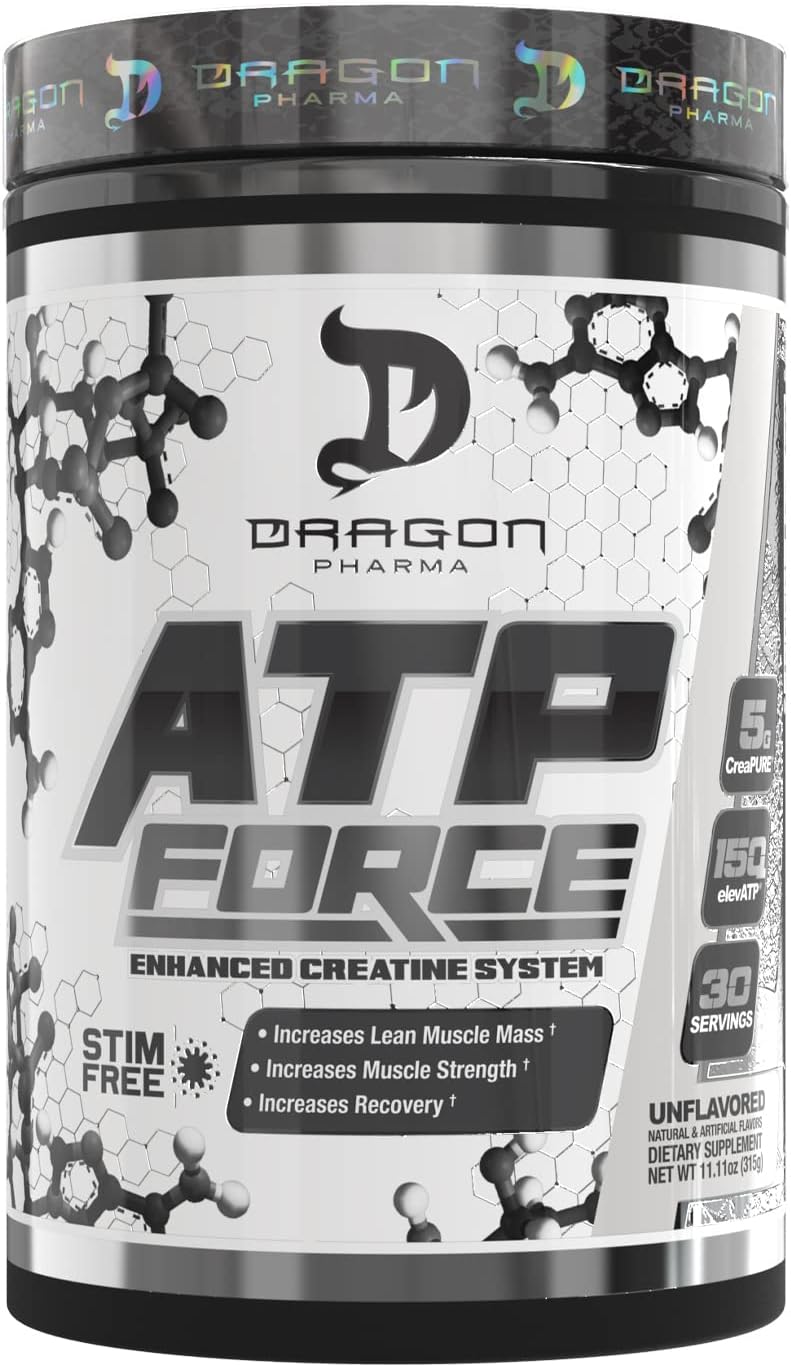 ATP Force Enhanced Creatine System, Stim-Free, Increase Lean Muscle Mass & Recovery, 5 Grams of CreaPure, Improves Blood Flow (30 Servings, Unflavored)
