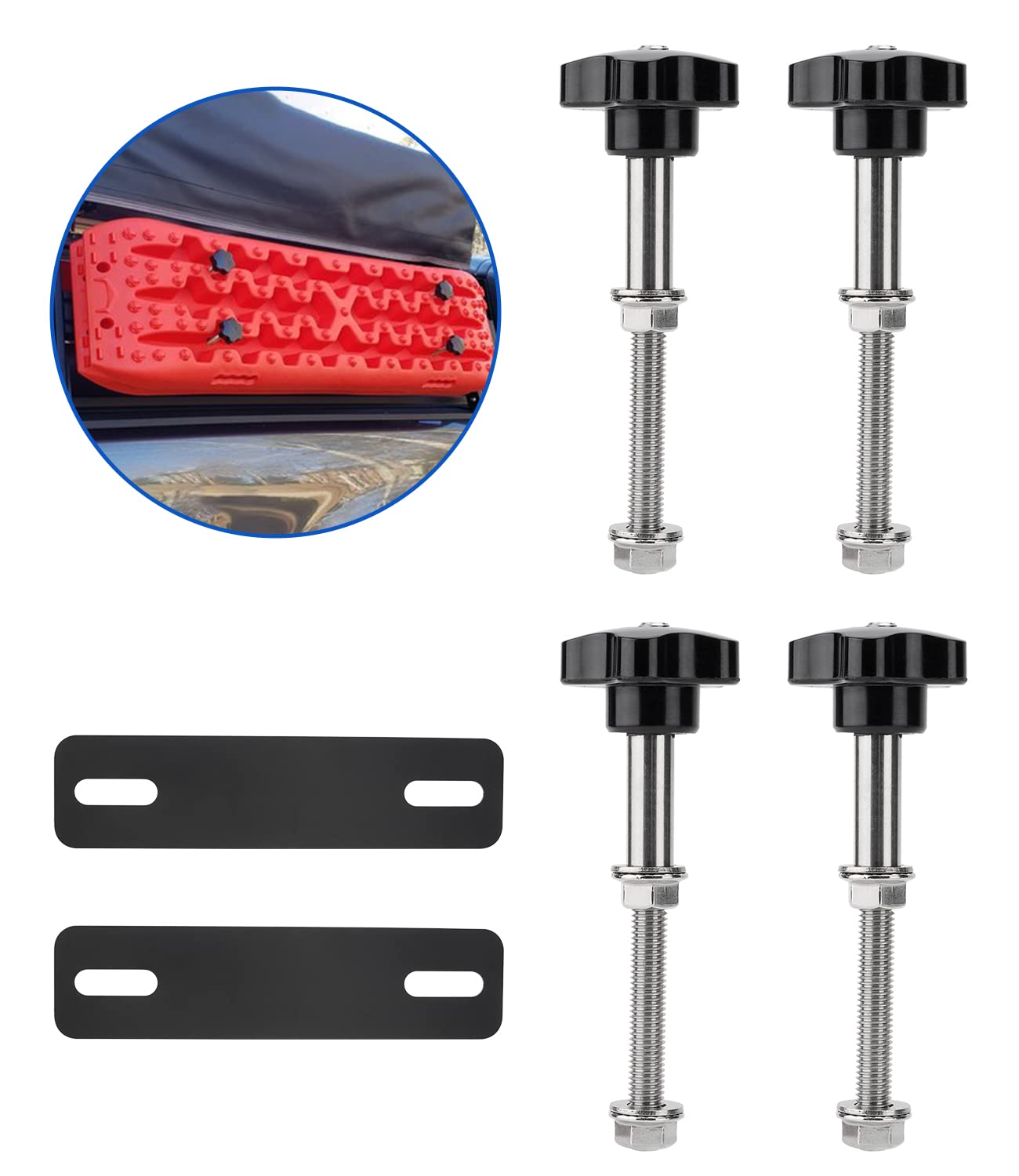 SPARKWHIZ Recovery Board Mount Pins, Traction Board Mounting Kits for Recovery Tracks with 4.72" to 6.69" Hole Spacing