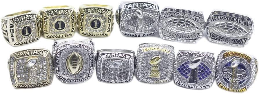 2011-2022 Fantasy Football Championship Ring MVP Trophy Prize for Fans Mens' Souvenir Gift