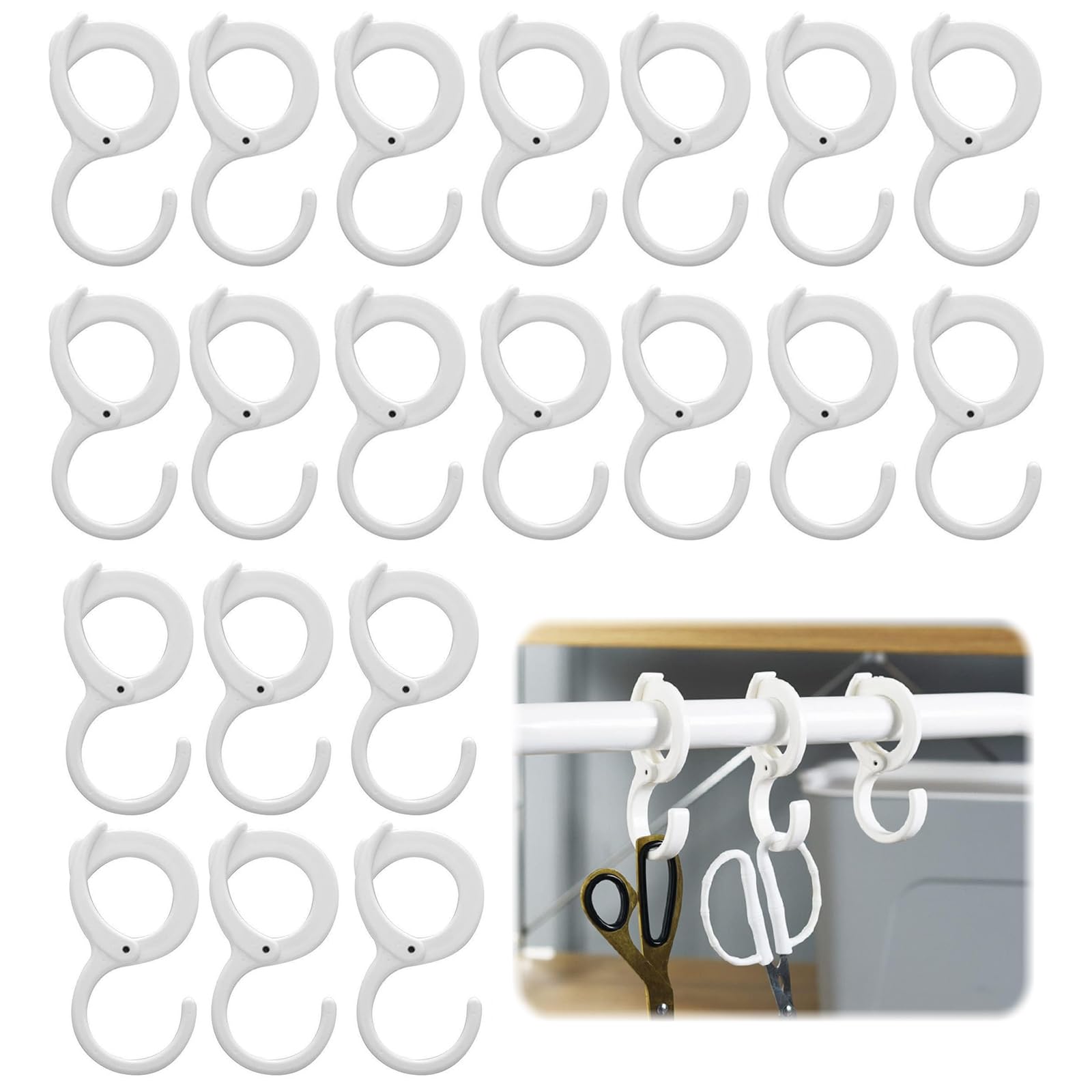 9 Ganci A S Bianchi In Plastica - Multiuso Per Vestiti, Cucina, Utensili