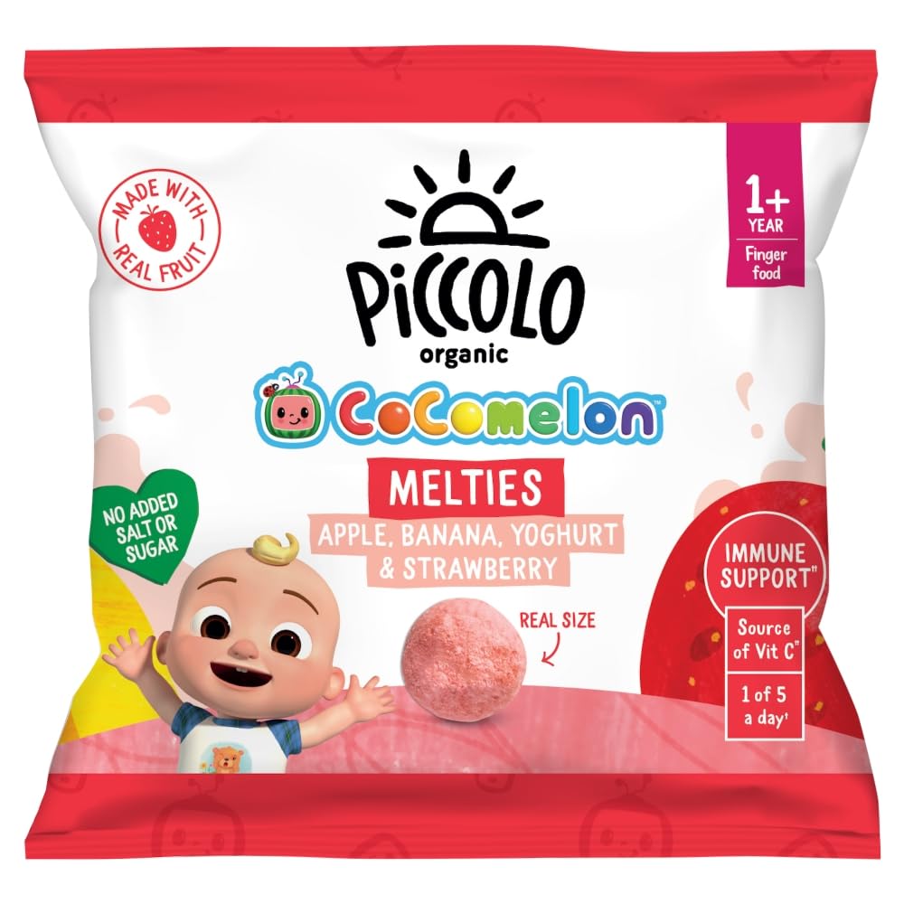Piccolo Organic Fruity Melties Apple Banana Yoghurt & Strawberry 6G