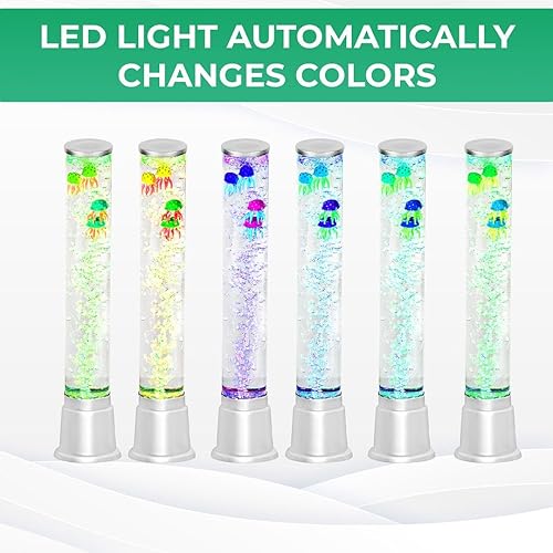 Miniatura 4 de Shop LC - Lámpara eléctrica de medusas, lámpara artificial de acuario para tanque de peces falsos con lámpara de tubo de burbujas sensorial, luz