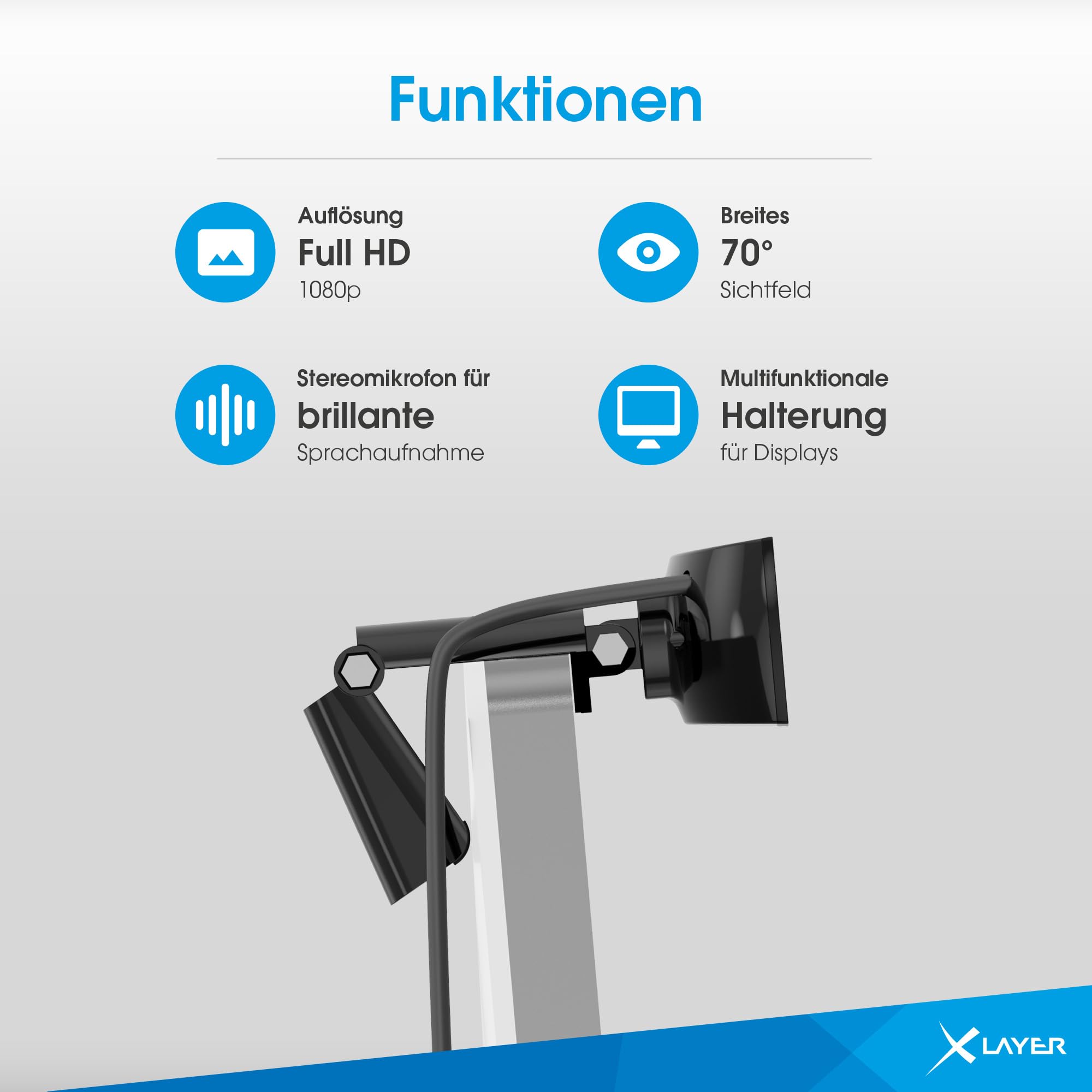 Xlayer Kamera internetowa USB Full HD czarna