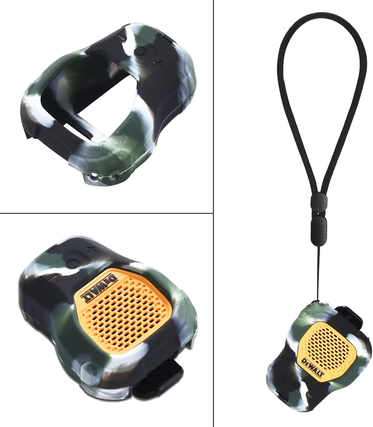 Silicone Protective case, Suitable for DEWALT/Deway Wearable Speaker Wireless Bluetooth Small Speaker, Black and Camouflage, Portable Outdoor Travel Work Necessary (Camouflage)
