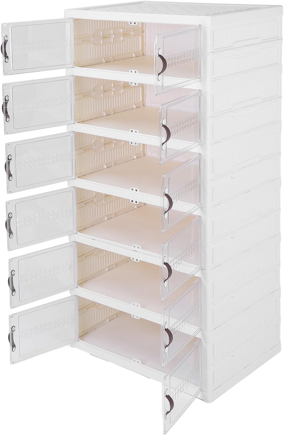 Zerodis Boot Shoe Boxes Box Multi Layer Foldable Shoe Organizer with Magnetic Door for Organizing Shoes Shoe Storage Box Stackable Plastic Shoe (6 Layers)