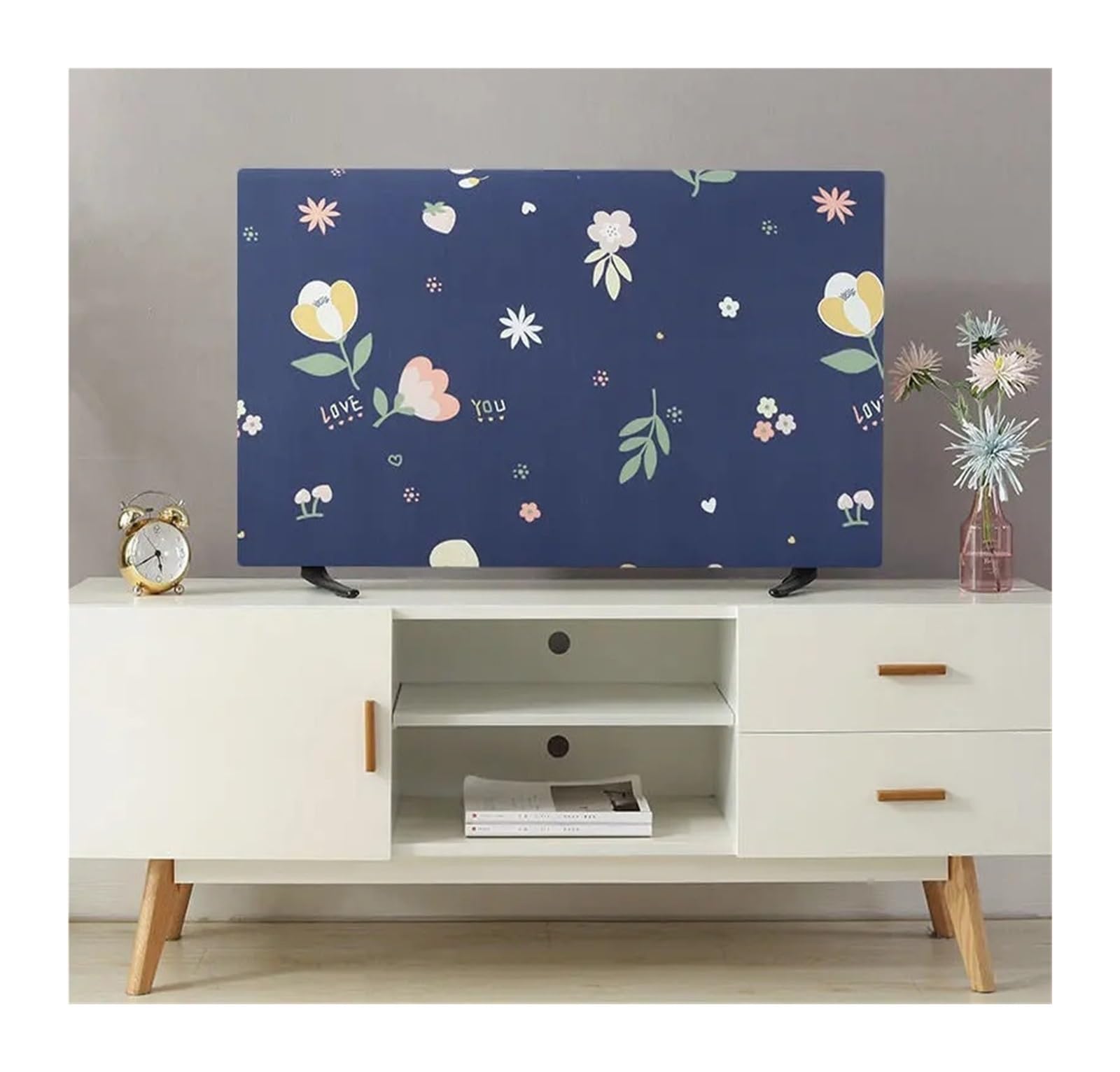 Coperture Protettive per Televisori Modern Printed TV Covers All Inclusive Proof Protector For LCD Computer Elasticity Cover Household Washable Antifouling(3,75 inch-167x96cm)