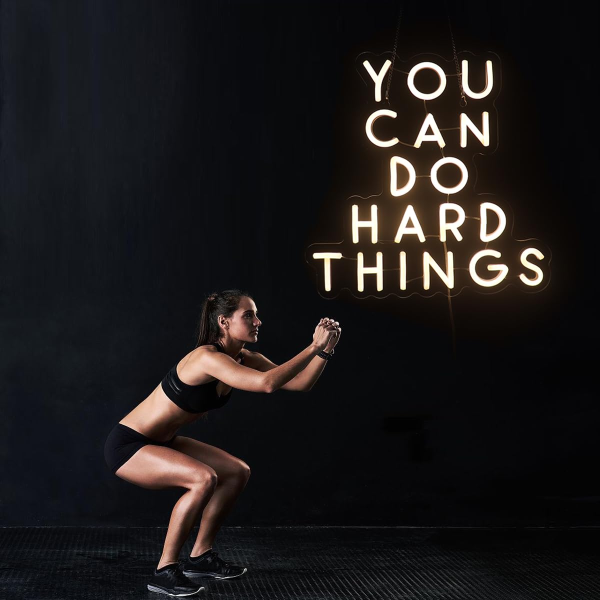 QiaoFei You Can Do Hard Things Neon Sign, Positive Quotes Decorative Neon Light for Home Wall Decor Kids Room, Warm White - Image 4