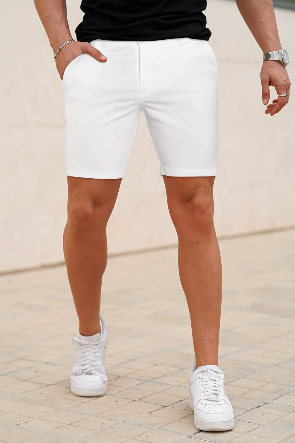 GINGTTO Mens Casual Shorts Stretch Slim Fit Quick Dry 9 Inch Inseam - Image 7