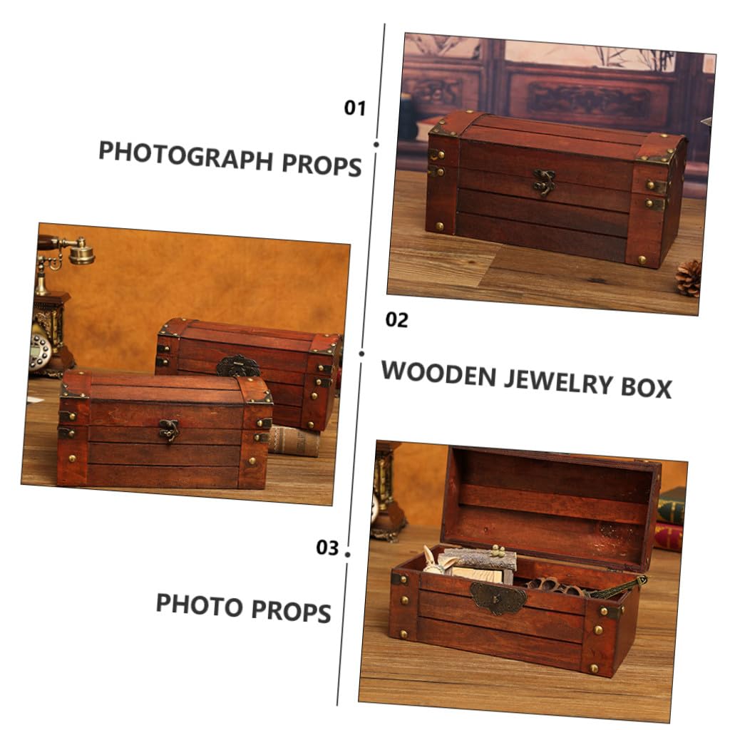 Vintage Holzkiste mit Deckel Antike Aufbewahrungsbox für Schmuck und Fotorequisiten Dekorativer Aufbewahrungskoffer für Zuhause und Fotografie