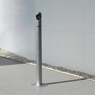 Standing Ashtray Outdoor, Stainless Steel Butt Receptacle, Wind and Easy to Clean, Detachable Ash tray Stand, for Patio, Offices, Home, Restaurants(Silver)