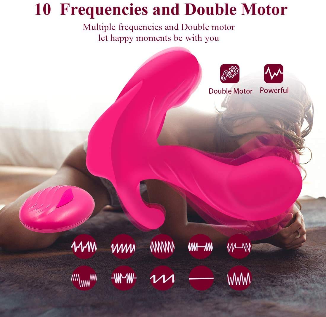Riscaldabile Vibratori Sessuali per Donna Indossabili Vibratore di Silicone con Telecomando Doppio Motore e 10 Modalità di Vibrazione per Clitoride Punto g e Stimolazione Massaggiatore Rosa