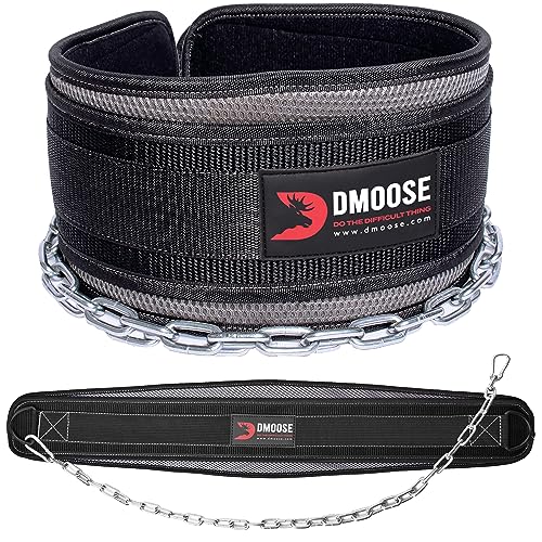 DMoose Dip Belt for Weightlifting Weight Belt with Chain (36” Long