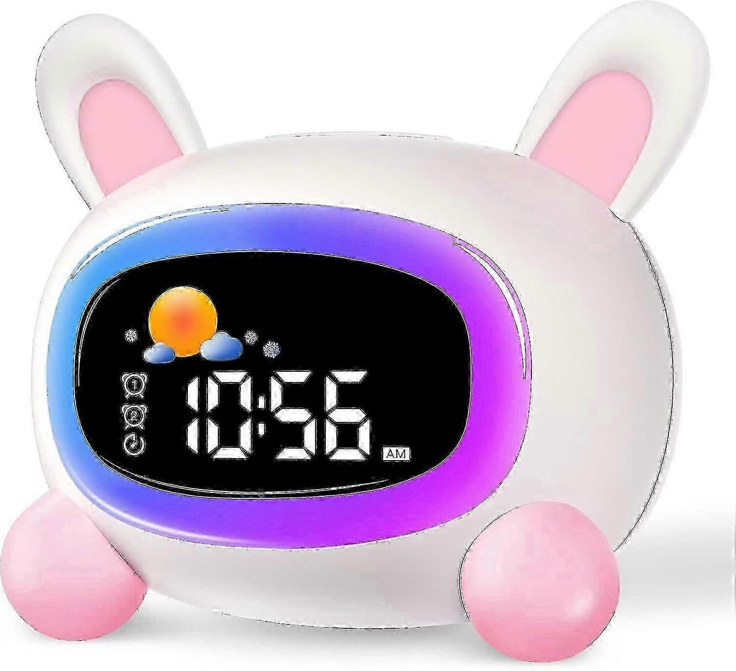 JOYHAPPST Kids Alarm Clock with Night Light & Sleep Sounds for Toddlers Boys Girls Teens