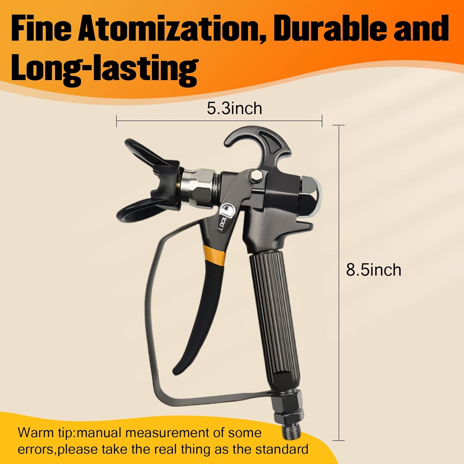 Airless Paint Spray Gun High Pressure 3600 PSI with Reversible 517 Nozzle Tip Guard Swivel Joint for Airless Paint Sprayers Black Steel