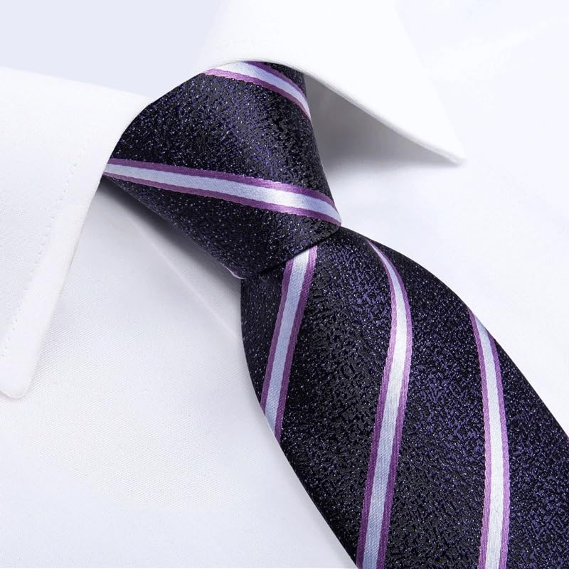 Corbatas de seda rayadas para hombre clásicas 8 cm miniatura 5