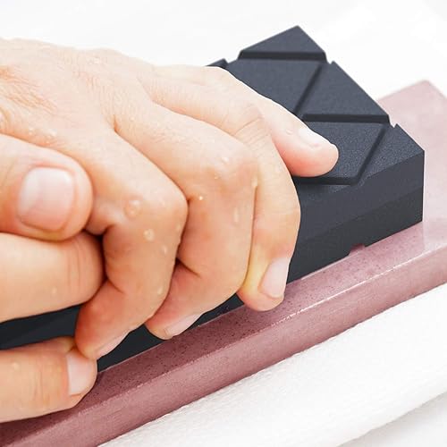 Miniatura 9 de Sharp Pebble Piedra afiladora de cuchillos de grano 3000/8000 de dos lados y piedra de aplanamiento grande de grano doble con base de bambú