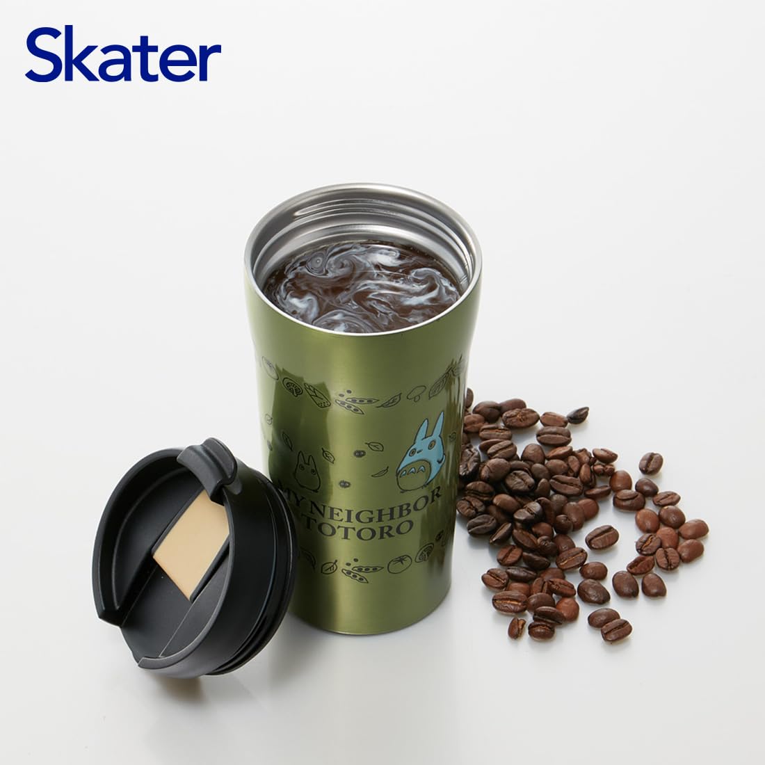 SKATER SMV4-A Butelka ze stali nierdzewnej, butelka na wodę, gorąca i zimna Retention, 12,2 FL oz (360 ml), My Neighbor Totoro, średnica 3,1 x wysokość 6,4 cala (78 x 162 mm), Sklep Convenience Store,