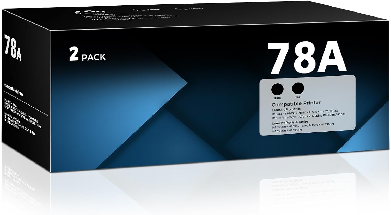 78A CE278A Toner Cartridges Black Replacement for HP 78A CE278A High Yield Toner Work forLaser Jet Pro P1606dn P1560 P1606 P1566 P1568 P1569 P1600 Series Printer Toner Ink (CE278A Black Toner, 2 Pack)