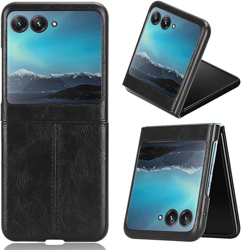 Vista 14 de Funda compatible con Motorola Razr+ 2023, piel sintética retro, ultradelgada, a prueba de golpes, compatible con Motorola Razr 40 Ultra 5G XT2321-1