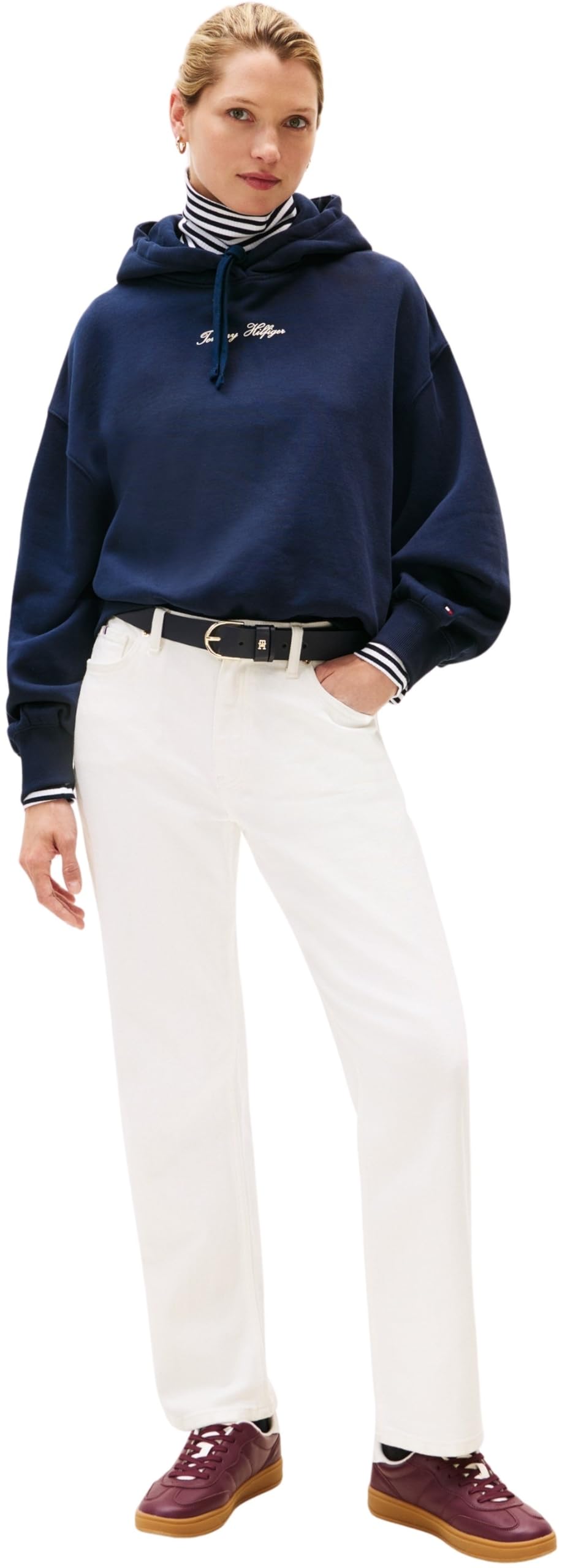 Tommy Hilfiger Damen Hoodie Classic Script Fleece mit Kapuze