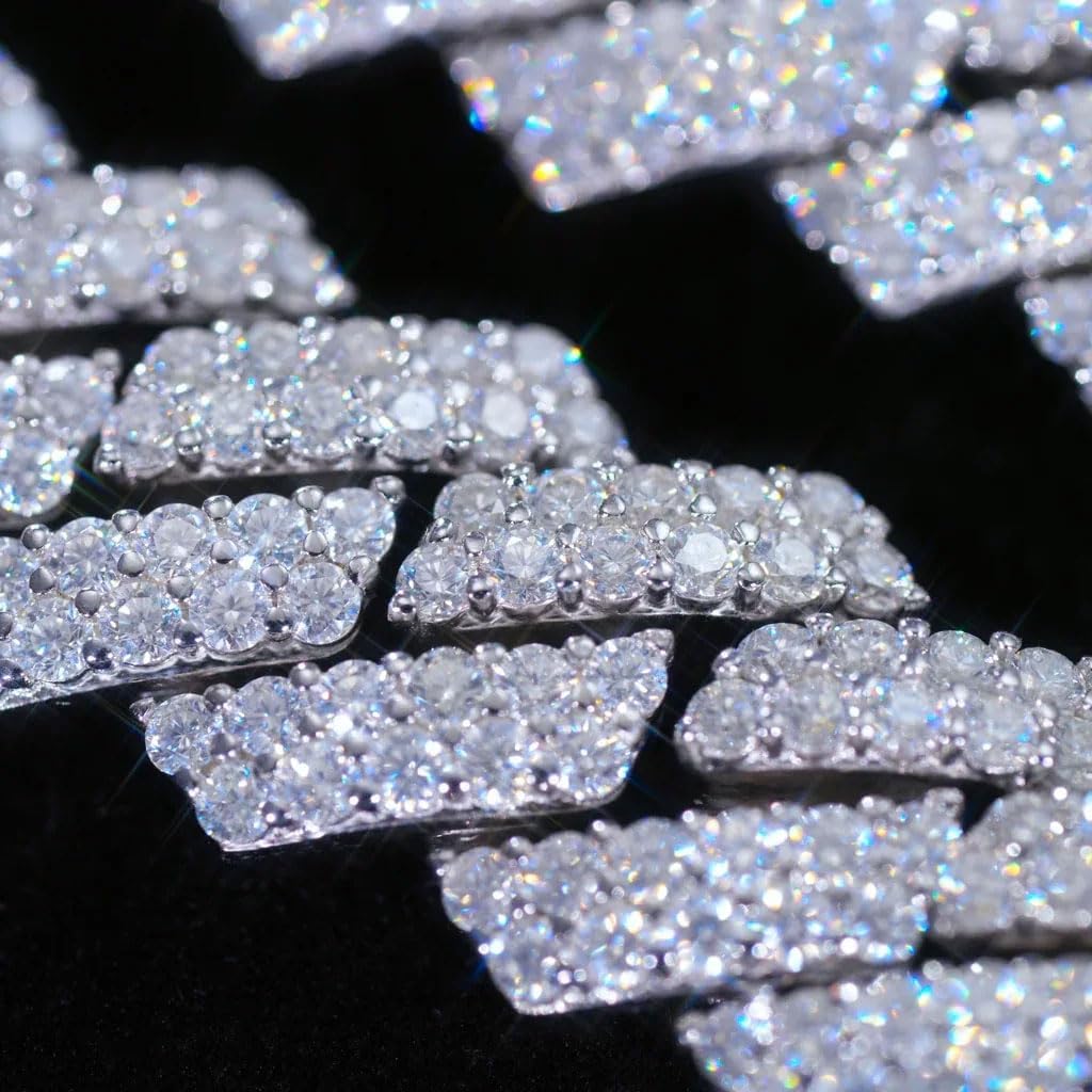 CG&KYGG 15mm Iced Out Diamond Cuban Link Bracelet Necklace - Heavy 18K White Gold Plated Chain for Men Women - 6A+ Zircon Hip Hop Jewelry - Birthday Gift with Delicate Package - Image 5