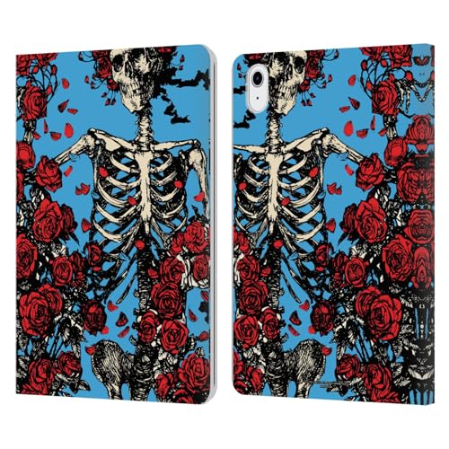 Protection iPad Air 11 2024 étui portefeuille cuir Grateful Dead Bertha rose