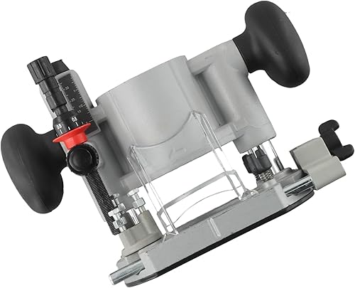 Miniatura 2 de 2.559 in Plunge Router Base Carpintería Recorte Fresado con cerradura de leva de acero ajustable y bujes de aluminio, plata+negro