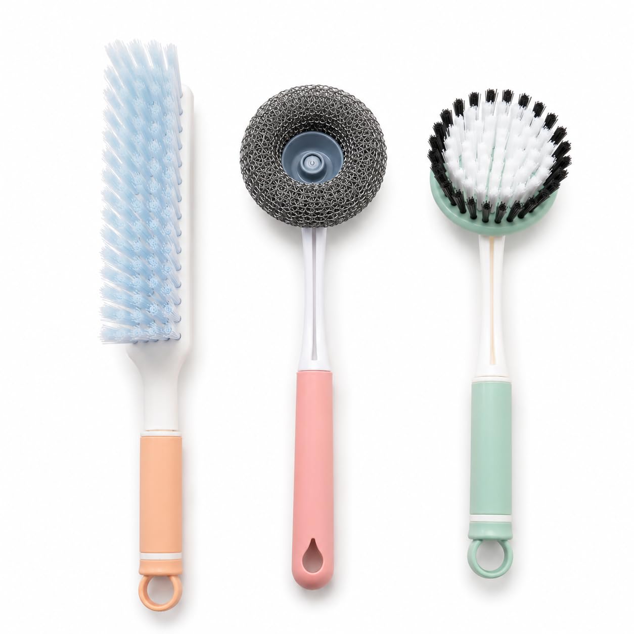 VINSU Heavy Duty Cleaning Brush Set with Hanging Loop Multi-Use Kitchen Scrubbers for Dishes, Cups, Sinks and Tile Cleaning Kitchen Sink & Bottle Cleaning Brush Set (3 Pcs Dust Cleaner Set)-picture-12