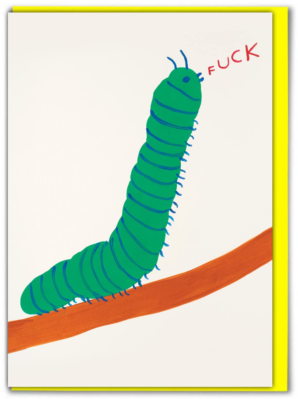 Brainbox Candy Official David Shrigley - Rude Birthday Card - 'Caterpillar F*ck' - Cheeky Cards - For Him Her Men Women - Alternative Card Humour For Friends Family Partner - Sold