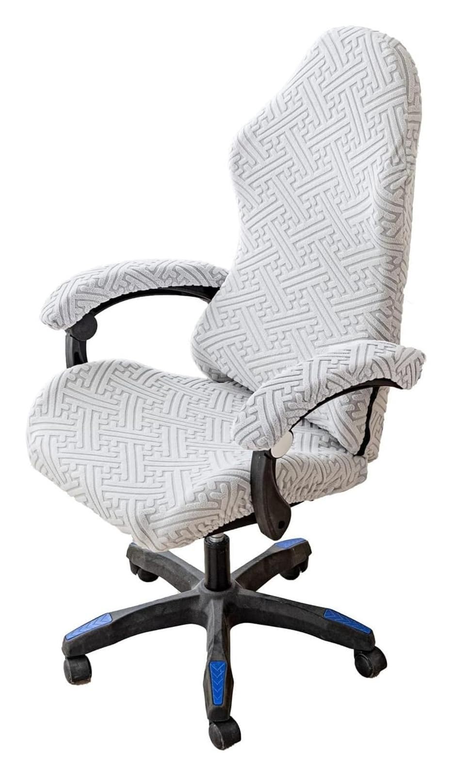 AOICXB Office Chair Seat Covers,Chair Protectors Stretchable Gaming Chair Covers,Computer Chair Cover with 1 Pair Armrest Cover(Light Gray)