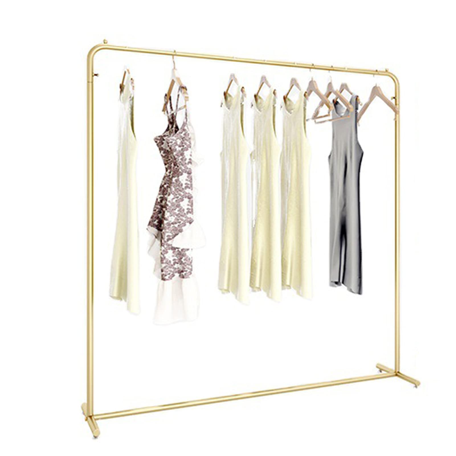Nordic Modern Kledingrek van robuust metaal, grote capaciteit, om kleding op te hangen, met een stang, voor slaapkamers en winkels, goudkleurig (afmetingen: 150 x 40 x 150 cm