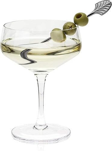 Miniatura 7 de Viski Gunmetal Art Deco - Palillos de dientes resistentes de acero inoxidable, accesorios de bar para bebidas, color negro, 5 pulgadas, juego de 4