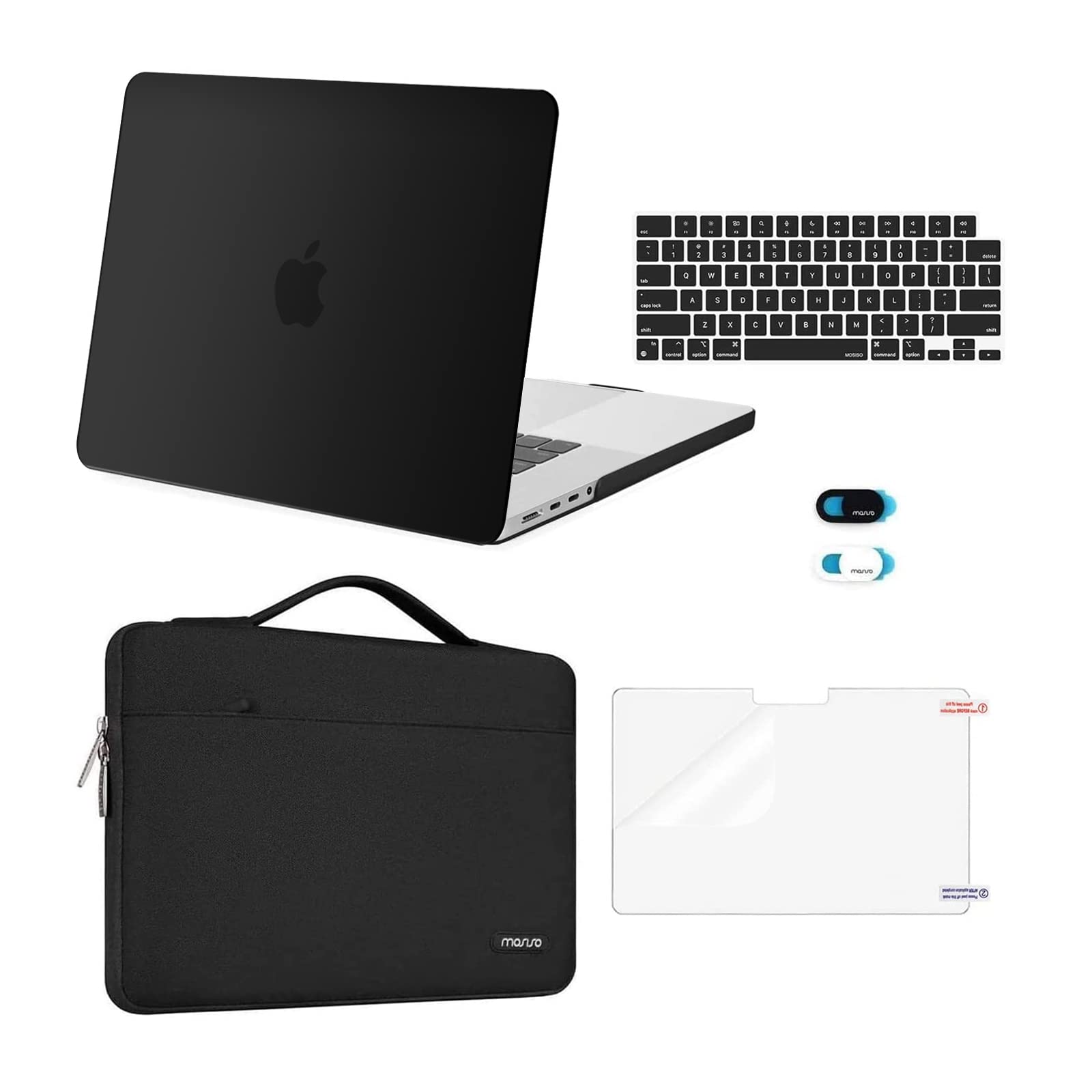 MOSISO Compatible with MacBook Pro 16 inch Case M5 M4 M3 M2 M1 2026-2021 Black